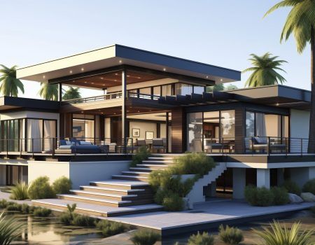 3d house model with modern architecture