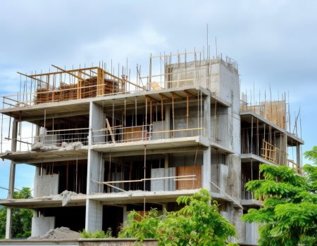 view modern construction site