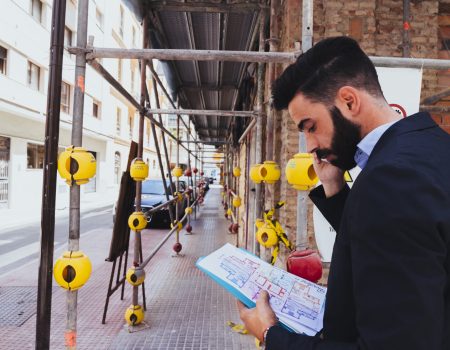young businessman working talking phone