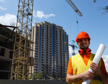 young man civil engineer in safety hat